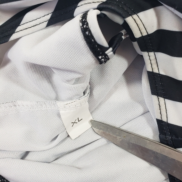 Striped One Piece Swimsuit Womens XL Padded Strappy Back Bathing Suit Swimwear - Picture 3 of 7